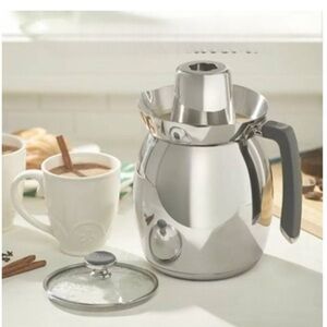 Princess House Stainless Steel chocolatera - Coffee Carafe with Black Handle